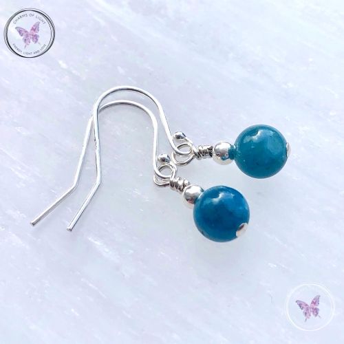 Classical Apatite Silver Earrings